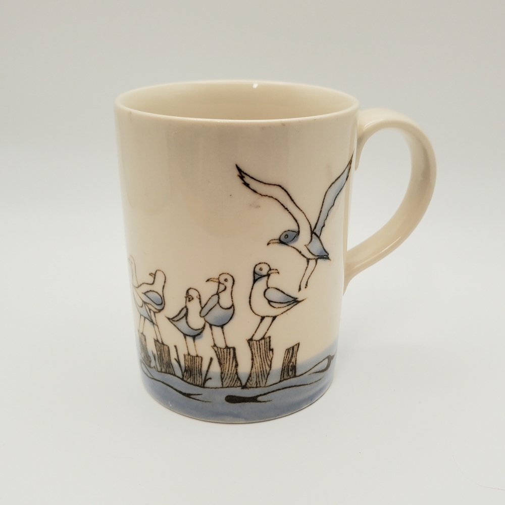 Otagiri Seagulls On Pier Coffee Mug Enjoy The Summer Ocean With Your Brew